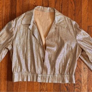 Vintage mod mad men Elegant Gold Women's cropped Jacket